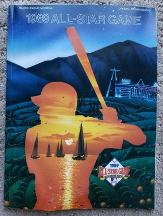 1989 Mlb All - Star Game Baseball Vintage Program California / Anaheim Angels