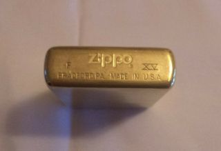 Brush Brass Zippo lighter with Lucky Strike logo and pin - up girl in. 3