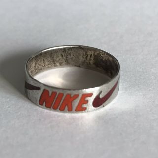 Vintage Nike Enameled Ring Small Size 3 3/4 Band Colorful - 1 Gr
