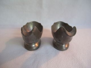 2 Vintage Heavy Cast Pewter Smoking Pipe Rest Holder Stands Made in England 2