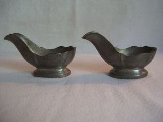 2 Vintage Heavy Cast Pewter Smoking Pipe Rest Holder Stands Made in England 3