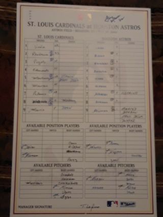 St.  Louis Cardinals 5 - 28 - 02 Game Lineup Card Albert Pujols 47th Career HR 2