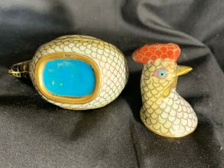 Vintage Cloisonne Chicken and Egg - Which Came First?? 3