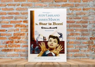 A Star Is Born Vintage Movie Poster Canvas Framed Art Print - A3 A4 Sizes