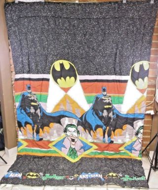 Rare Vintage 1989 Dc Comics Batman & Joker Twin Sized Bedspread Comforter