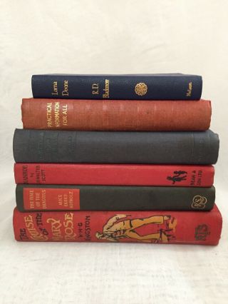 Colourful Rare Vintage Decorative Book Bundle Collectable Old Books Reds GC X 6 2