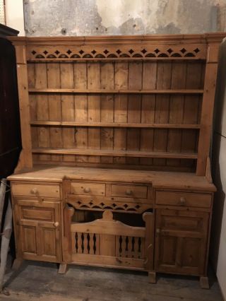 English Reclaimed Pine Chicken Coop Dresser Hutch Dining Room Display