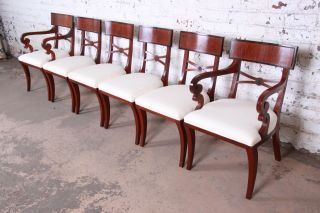 Baker Furniture Regency Mahogany Dining Chairs,  Set Of Six