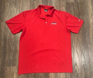 Liberty University Nike Golf Dri Fit Polo Shirt Flames Club Size Xl Red
