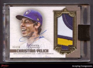 2019 Topps Dynasty Christian Yelich 3 - Color Patch Autograph Auto 03/10