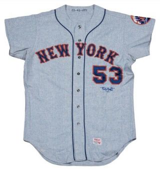 Ed Yost 1971 Mets Signed Game Worn Flannel Jersey 2