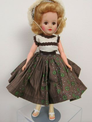 Miss Nancy Ann Doll 10 " Vintage 1950s Tagged Dress Teenager Doll Brown Eyes
