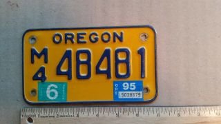 License Plate,  Oregon,  1995,  Motorcycle,  M4 48481