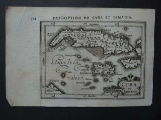 1618 Bertius Atlas Hondius Map Cuba - Jamaica - Caribbean - Jamaique