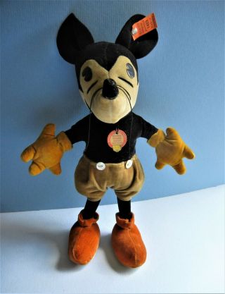 Antique Steiff Mickey Mouse 1930s All Ids 1423 Rare Disneyana Collectible Doll
