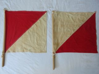 Vintage United States Army Signal Corps Military Semaphore Flags