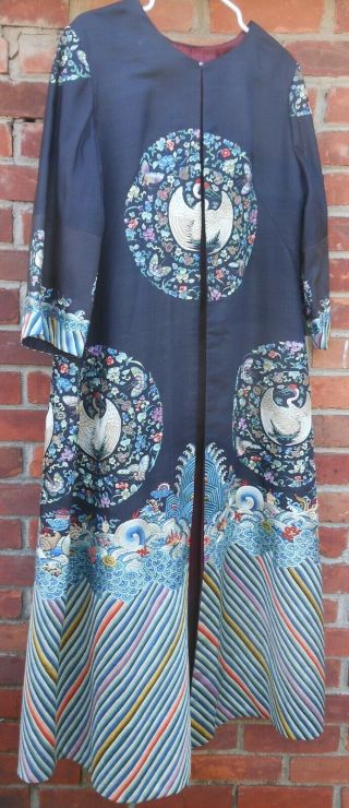 Vintage Chinese Embroidered Robe With Cranes