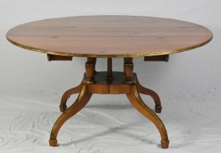 Baker Historic Charleston Pine Round Dining Room Table With 2 Leaves