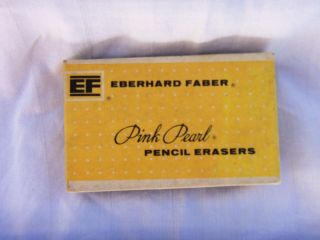 Vintage Ef Eberhard Faber Pink Pearl Pencil Erasers - 8