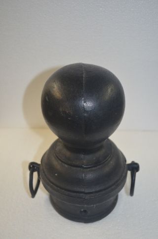 Antique Round Cast Iron Ball Hitching Post Finial Cap