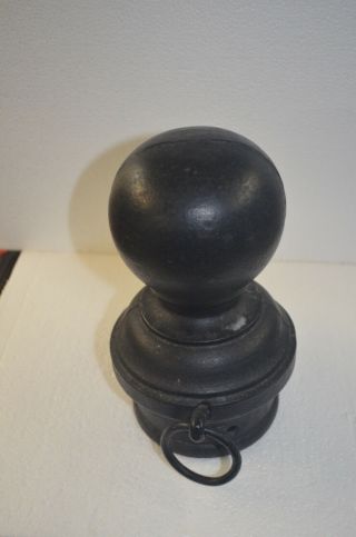 Antique Round Cast Iron Ball Hitching Post Finial Cap 2