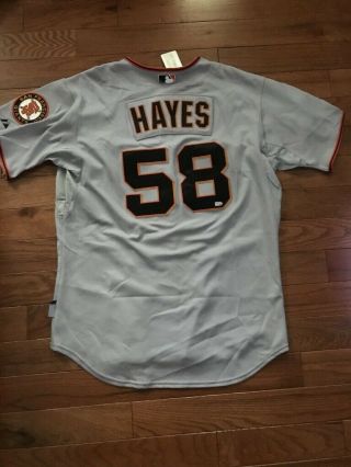 2009 Giants Bill Hayes Game Worn Road Jersey Mlb Holo Burns Patch Size 48