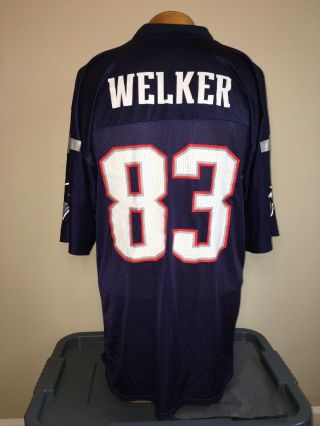 Wes Welker 83 England Patriots Blue Reebok Team Jersey Mens Size M