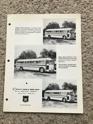 1950s Crown Coach And Truck Sales,  Sales Information Sheet.