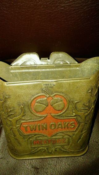 Vintage Twin Oaks Tobacco Tin Mixture Antique Tin 3