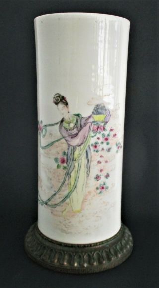 Large Antique Chinese Porcelain Vase Republic Period Famille Rose