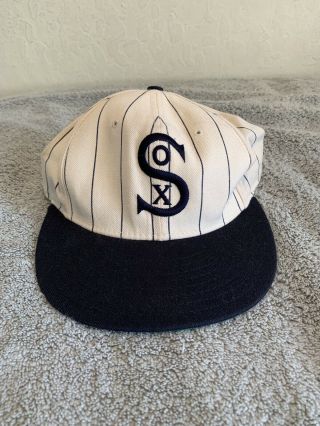 Vintage 90’s Chicago White Sox Era Wool Hat Size 6 7/8 Striped Made In Usa