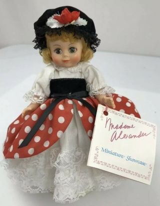 Vintage Madame Alexander 8 " Ladybird Maggie Mixup Face Doll 438 Red White Polka