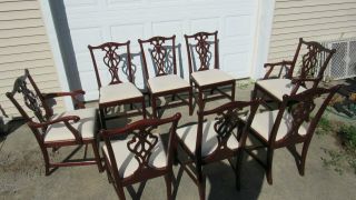 Set Councill Mahogany Dining Room Chairs Chippendale Eight 2
