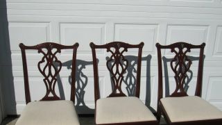 Set Councill Mahogany Dining Room Chairs Chippendale Eight 3