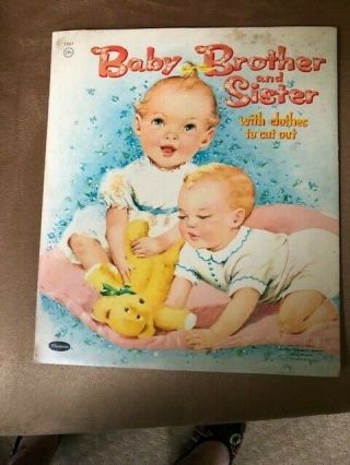 Vintage Paper Dolls Baby Brother & Sister 1958 Cut Out
