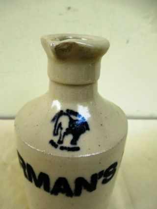 Vintage Norman ' S Ink Stoneware Bottle Govancroft Glasgow Collectibles C 1900 F3 2