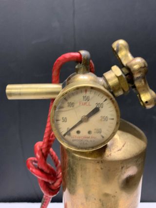 Vintage Rare Antique Brass Fire Extinguisher 