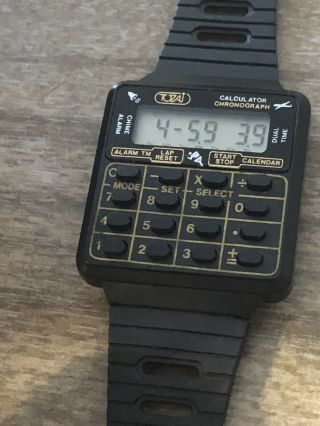 Tozai Vintage Calculator Watch Hard To Find 80’s Retro Battery