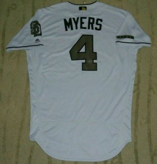 San Diego Padres Wil Myers Game Issued Un Worn Memorial Day Jersey (tampa Rays)