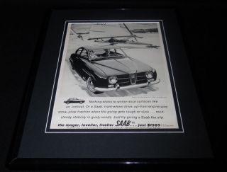 1965 Saab Framed 11x14 Vintage Advertisement