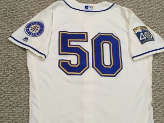 Vincent 50 Size 46 2017 Seattle Mariners Home Cream Game Jersey 40th Mlb