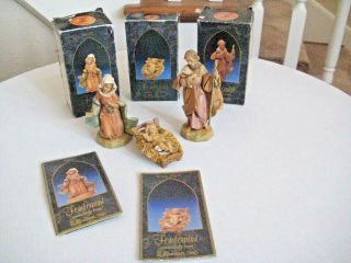 Vintage 1991 Fontanini Depose Italy Holy Family Nativity Set - W/boxes & Cards