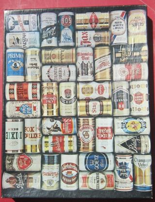 Vintage Springbok Beer Can Jigsaw Puzzle 500,  Complete Pbr Hamms Stag Schlitz,