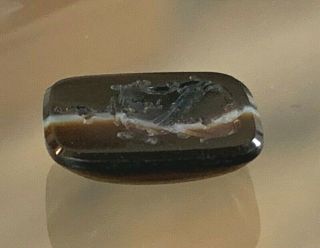 19TH CENTURY ANTIQUE BANDED AGATE INTAGLIO HARDSTONE SEAL COAT OF ARMS 1 3