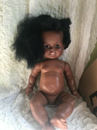 1972 - 1973 Ideal Chrissy African American Black Baby Doll 23 Inches Grow Hair 2