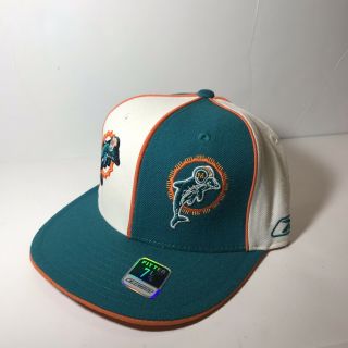 Miami Dolphins NFL Reebok Vintage Two Tone Green/Orange/White Fitted 7 1/4 Hat 2
