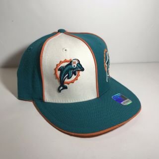 Miami Dolphins NFL Reebok Vintage Two Tone Green/Orange/White Fitted 7 1/4 Hat 3