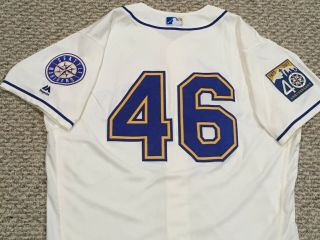 Phelps 46 Size 48 2017 Seattle Mariners Home Cream Game Jersey 40th Mlb