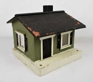 Vintage Hand Made Primitive Folk Art Wood House Cabin Model Doll House