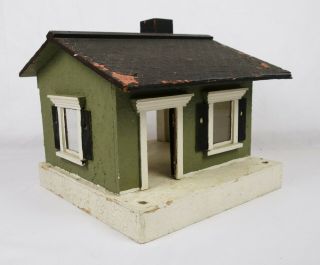 Vintage Hand Made Primitive Folk Art Wood House Cabin Model Doll House 2